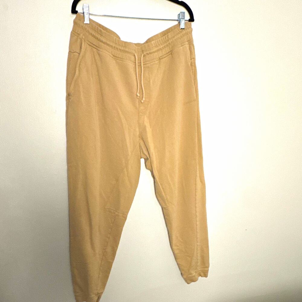 Outdoor Voices Women's XL Beige Fleece Jogger Pants Cotton Drawstring Pockets